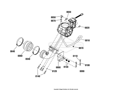 Engine Group - Fuel Diagram and Parts List for 080015-02  Briggs and Stratton Generator